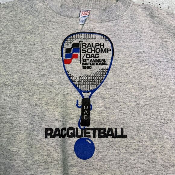 1990 Soffe Heavy Sweats XL Ralph Schomp DAC Racquetball Crewneck Sweatshirt USA - Picture 7 of 11